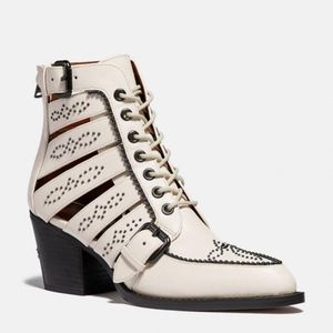 Coach Paisley Leather Bootie Size 6